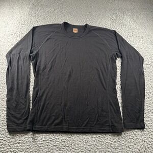 Icebreaker Bodyfit 200 Mens XL Black Merino Wool Long Sleeve Base Layer Shirt